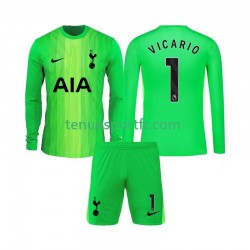 Kit Enfant Maillot Domicile Tottenham Hotspur Gardien Guglielmo Vicario 1 2025-2026 à Manches Longues