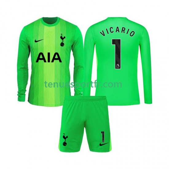 Kit Enfant Maillot Domicile Tottenham Hotspur Gardien Guglielmo Vicario 1 2025-2026 à Manches Longues